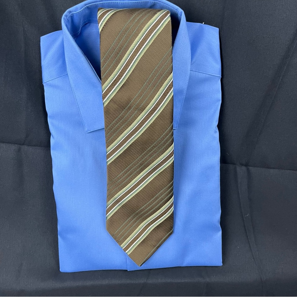 striped Ermenegildo Zegna Hunter green classic lined tie